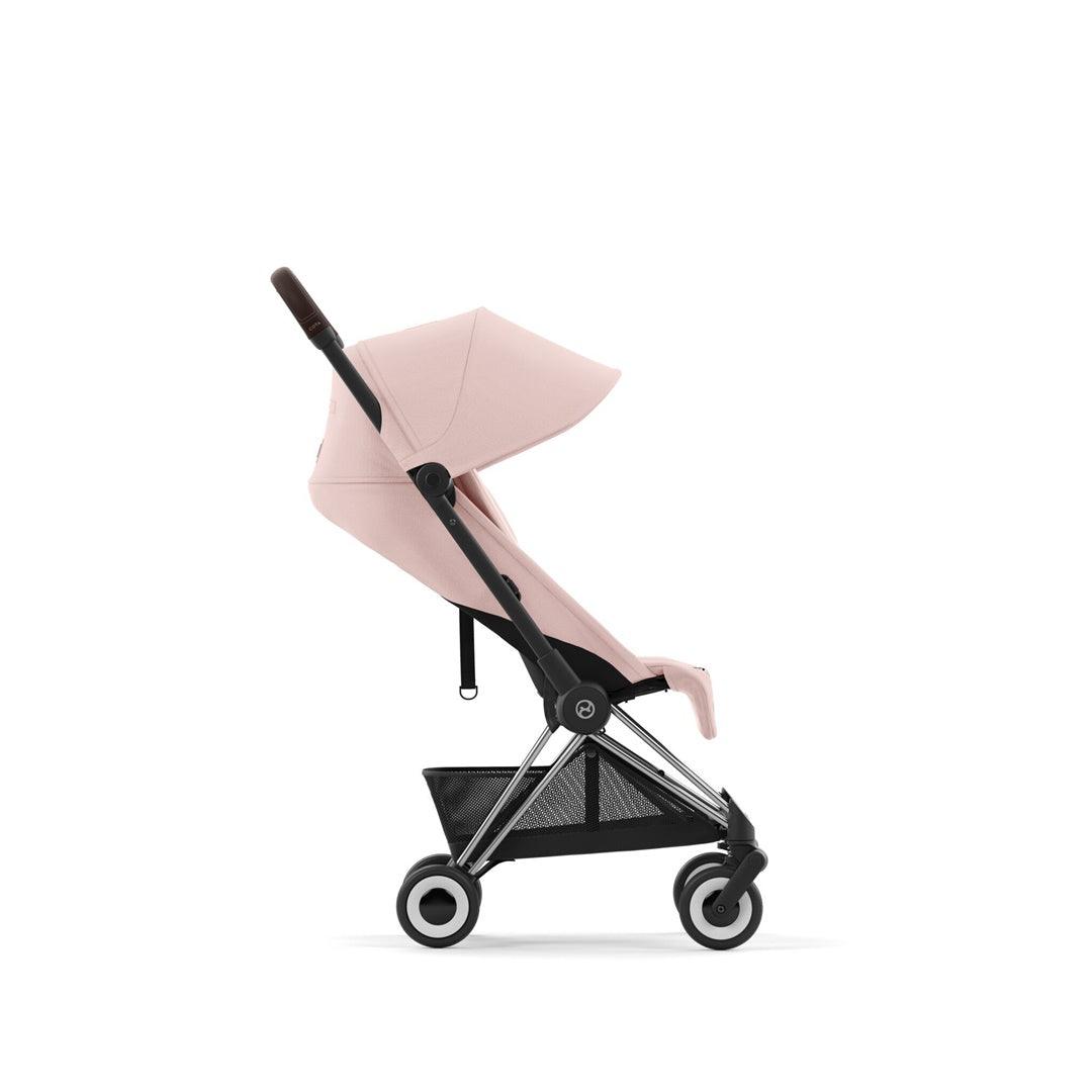 Cybex COYA Compact Stroller - Chrome / Dark Brown / Peach Pink