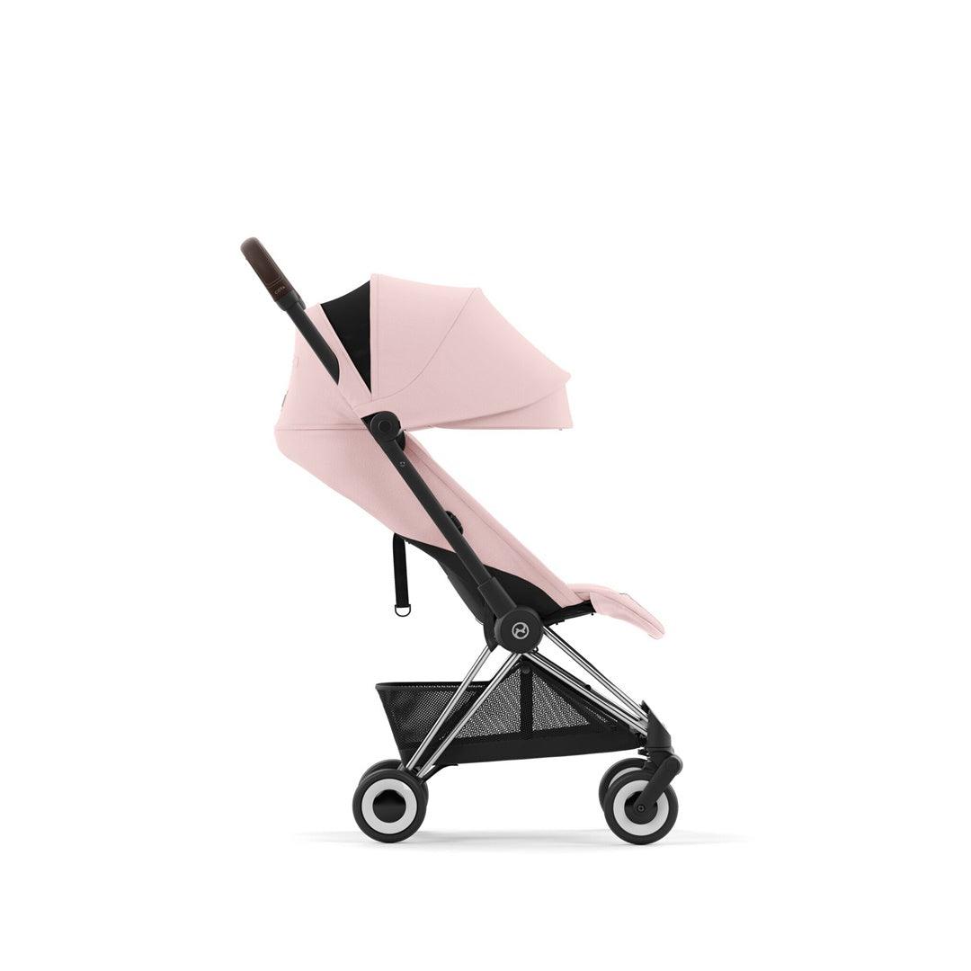 Cybex COYA Compact Stroller - Chrome / Dark Brown / Peach Pink