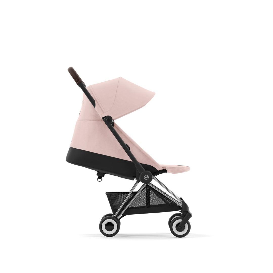 Cybex COYA Compact Stroller - Chrome / Dark Brown / Peach Pink