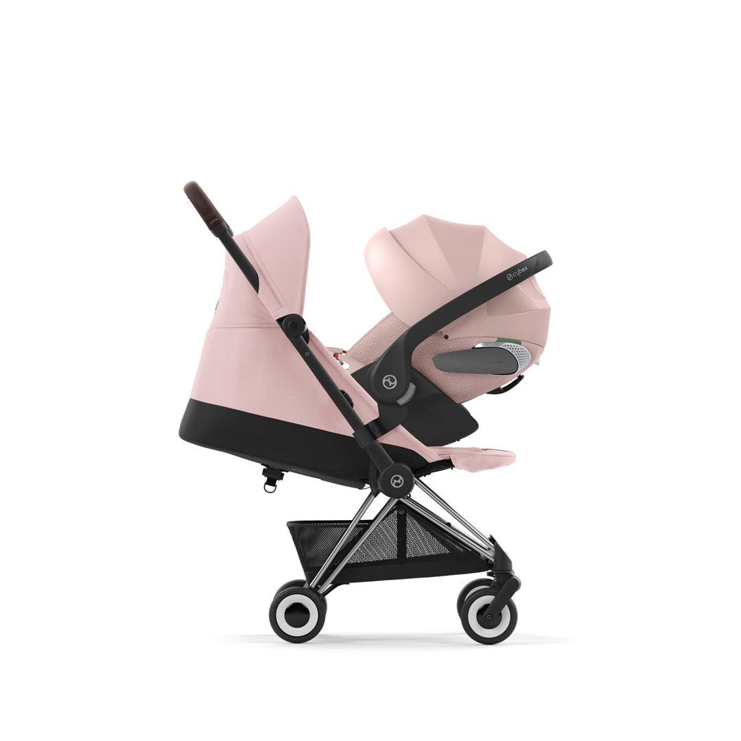 Cybex COYA Compact Stroller - Chrome / Dark Brown / Peach Pink