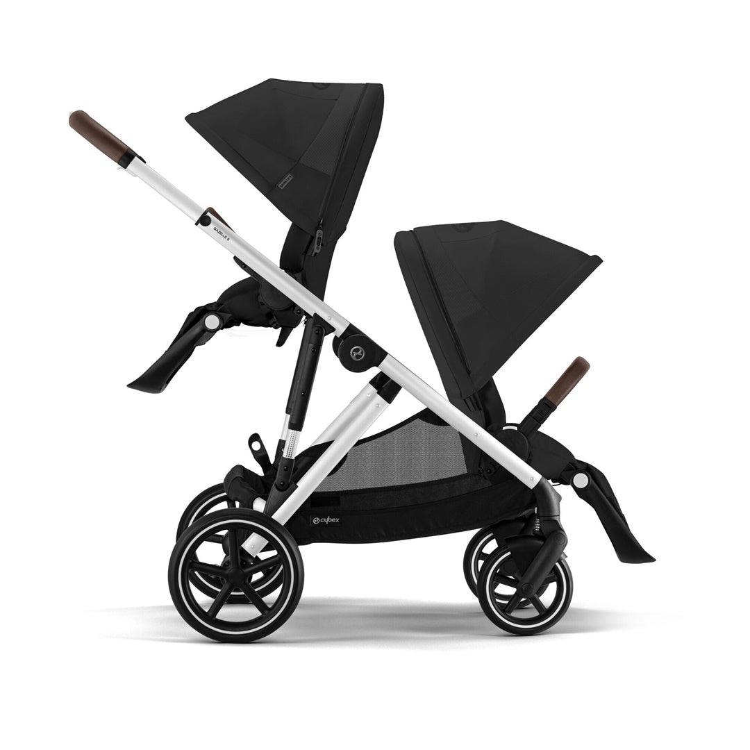 Cybex Gazelle S 2 Single-to-Double Stroller - Silver Frame / Moon Black