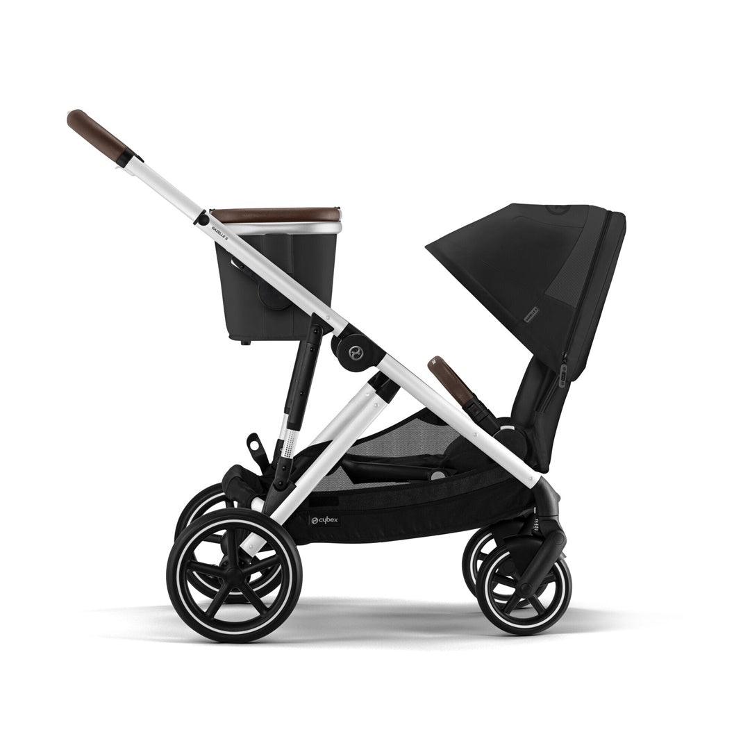 Cybex Gazelle S 2 Single-to-Double Stroller - Silver Frame / Moon Black