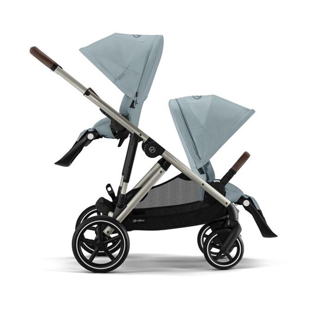 Cybex Gazelle S 2 Single-to-Double Stroller - Taupe Frame / Sky Blue