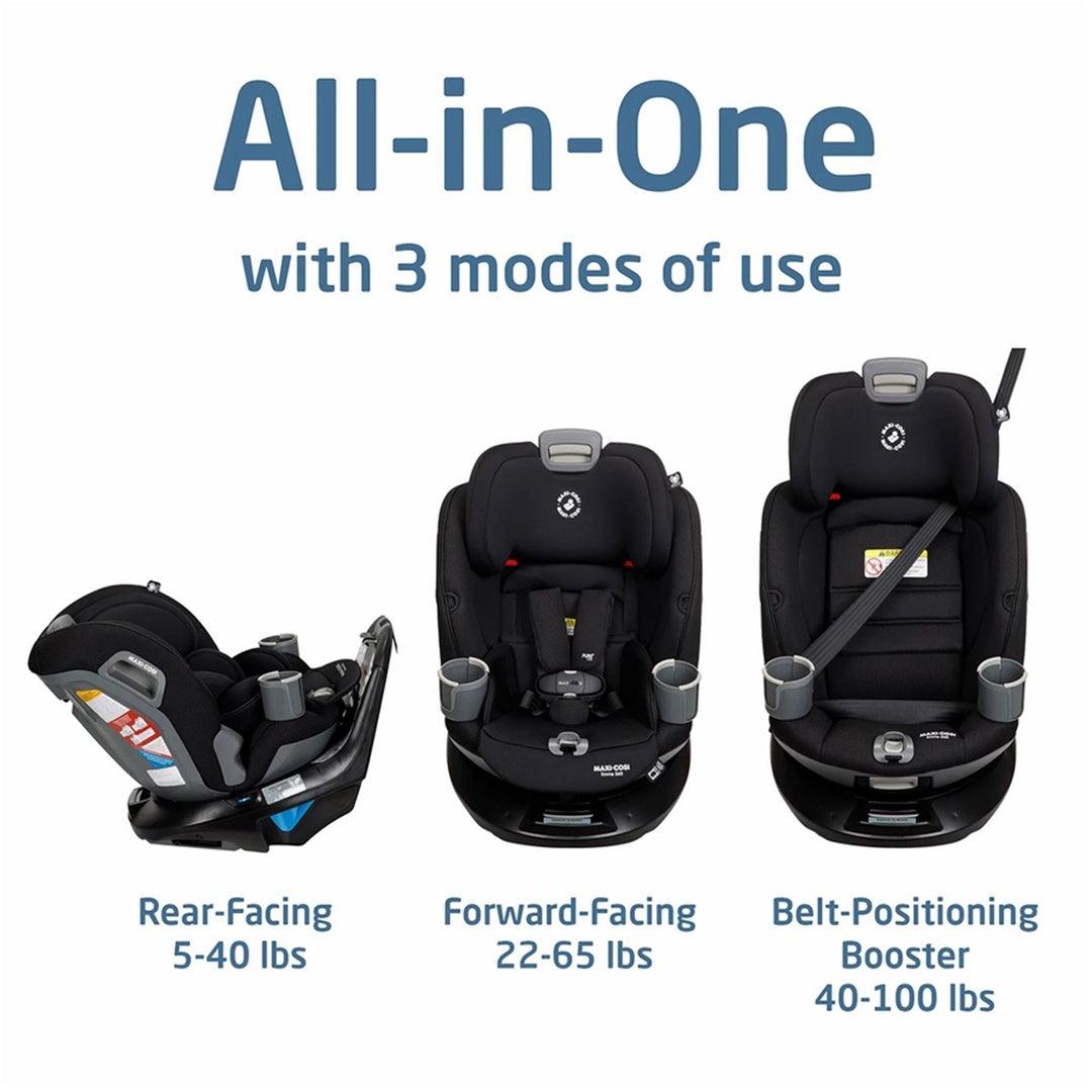 Maxi-Cosi - Emme 360 All-in-One Rotational Convertible Car Seat, Midnight Black