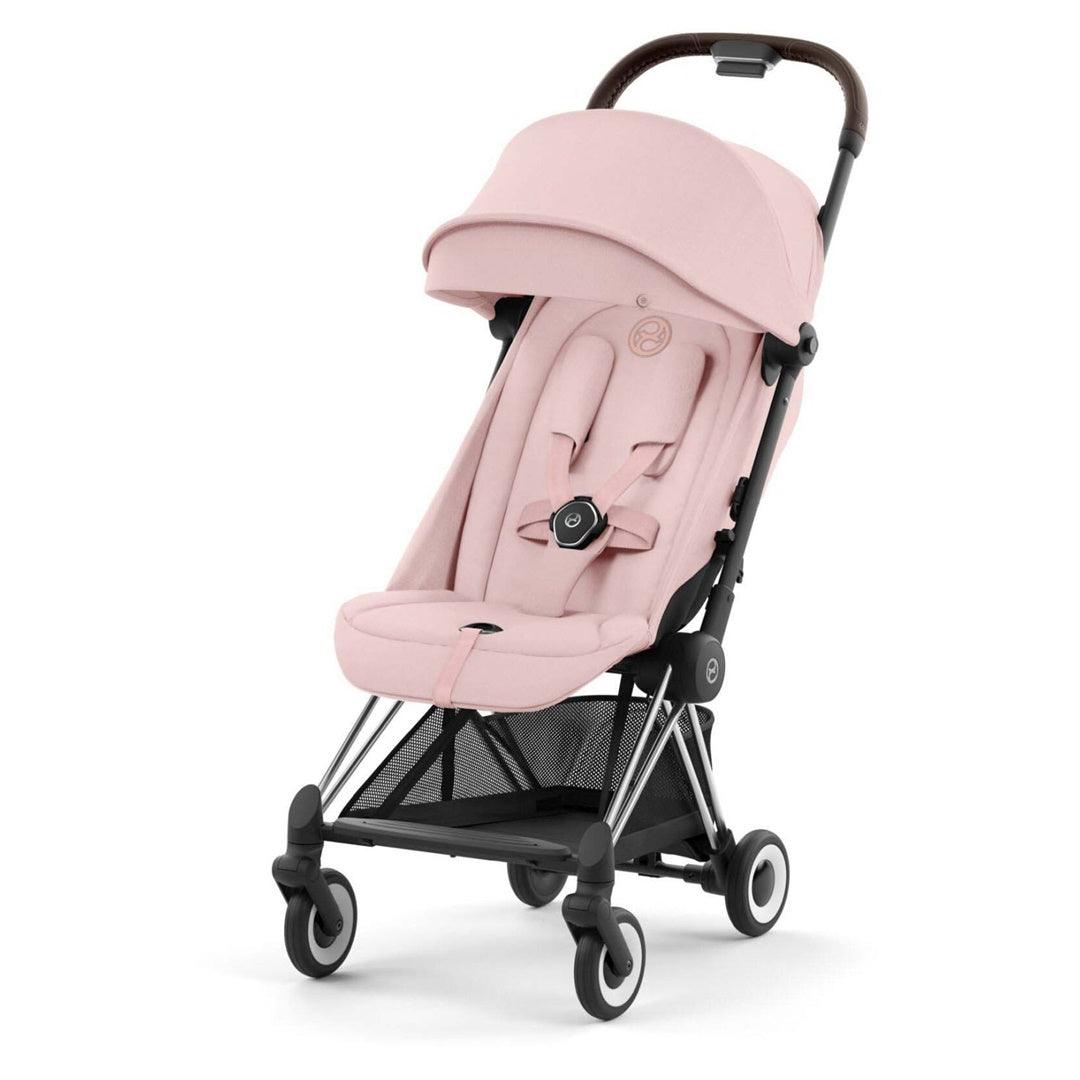 Cybex COYA Compact Stroller - Chrome / Dark Brown / Peach Pink