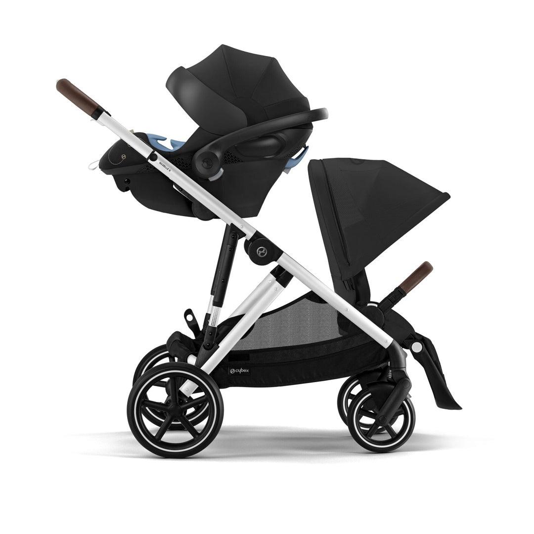Cybex Gazelle S 2 Single-to-Double Stroller - Silver Frame / Moon Black