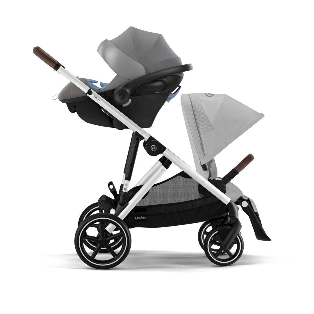 Cybex Gazelle S 2 Single-to-Double Stroller - Silver Frame / Lava Grey