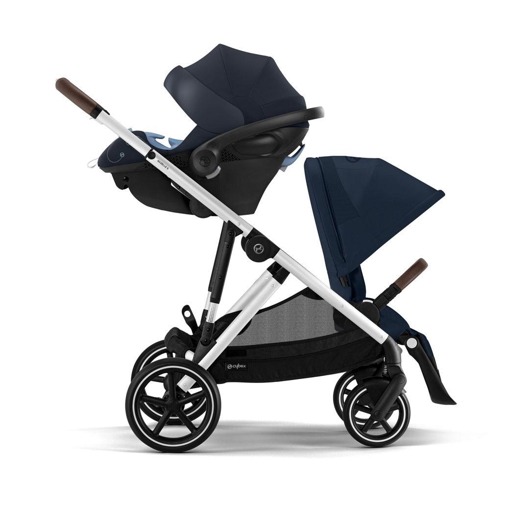 Cybex Gazelle S 2 Single-to-Double Stroller - Silver Frame / Ocean Blue